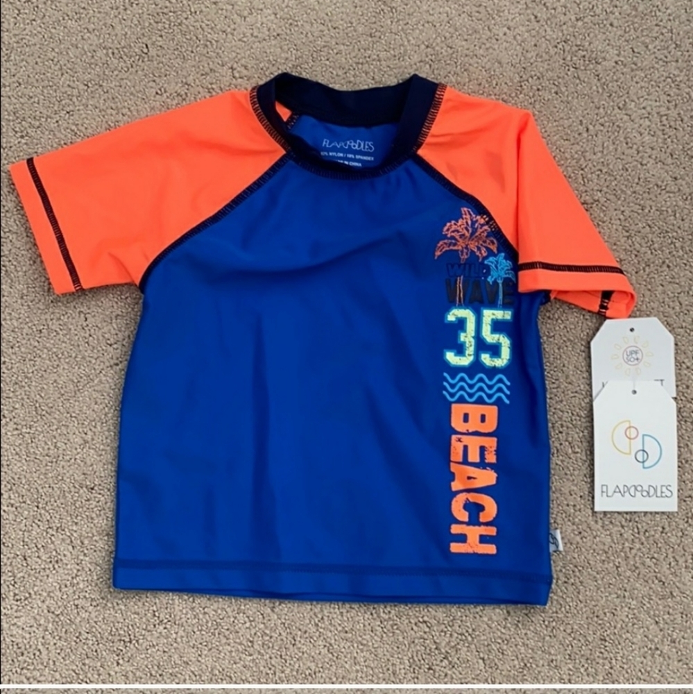 NWT Flapdoodles short sleeve rash guard 3T